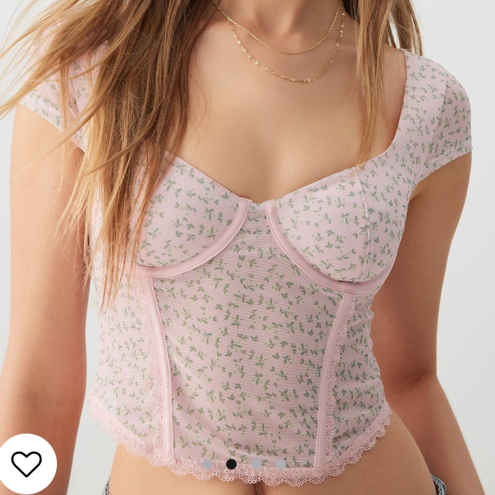 Ardene Pink Floral Crop Top